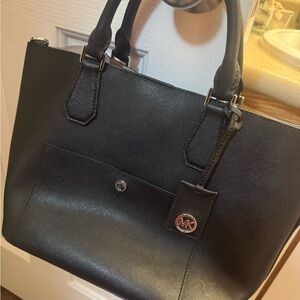 Michael Kors Black Tote Bag with Structured Shape and Sturdy Handles